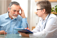 Male senior and a doctor during a consultation